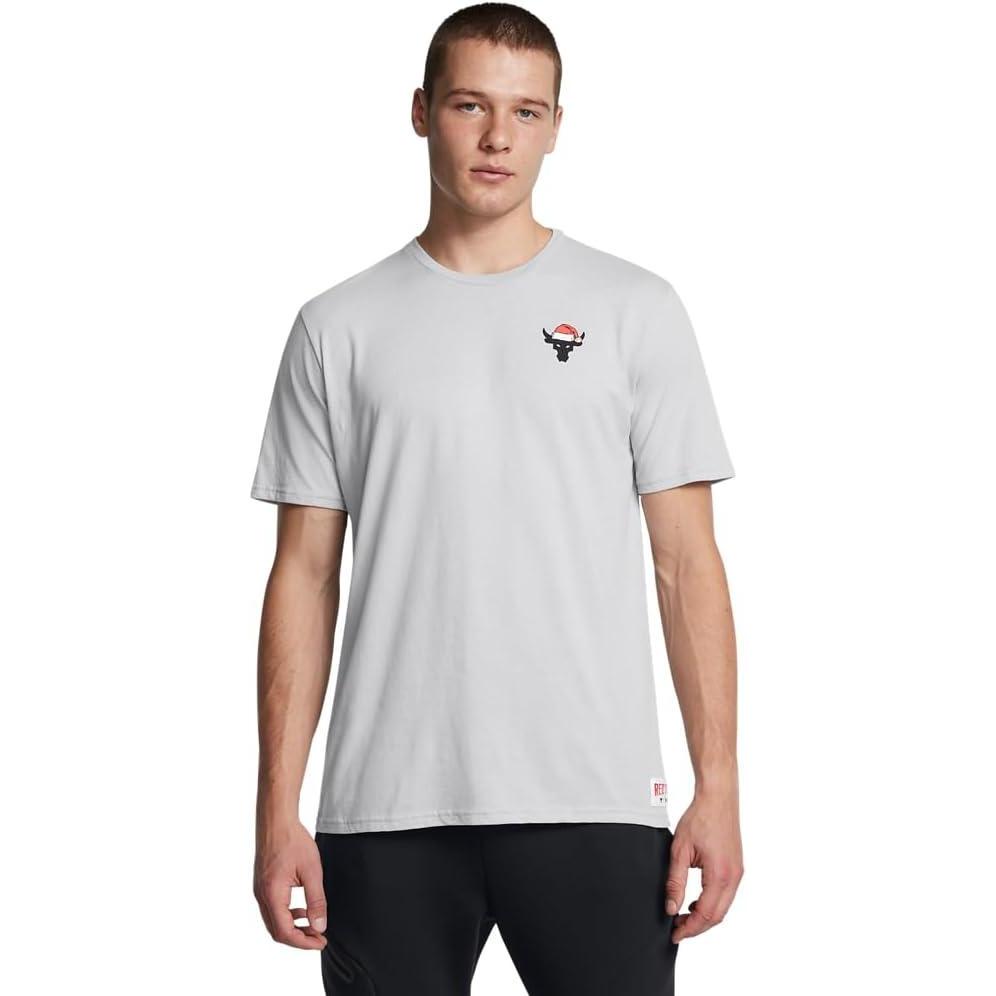 imageUnder Armour Mens Project Rock Red One Sleighin Gains Short Sleeve T Shirt011 Mod Gray Medium Heather   Black