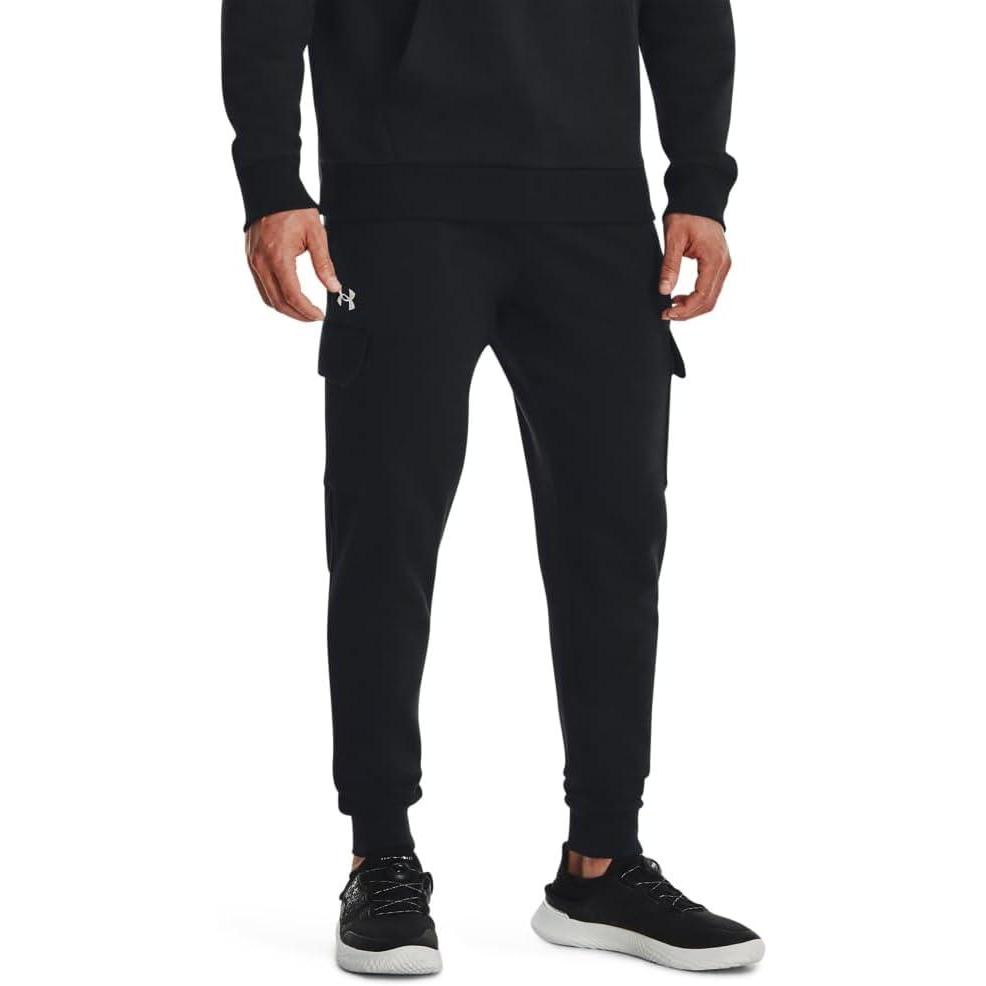 imageUnder Armour Mens Rival Fleece Cargo Jogger001 Black   White