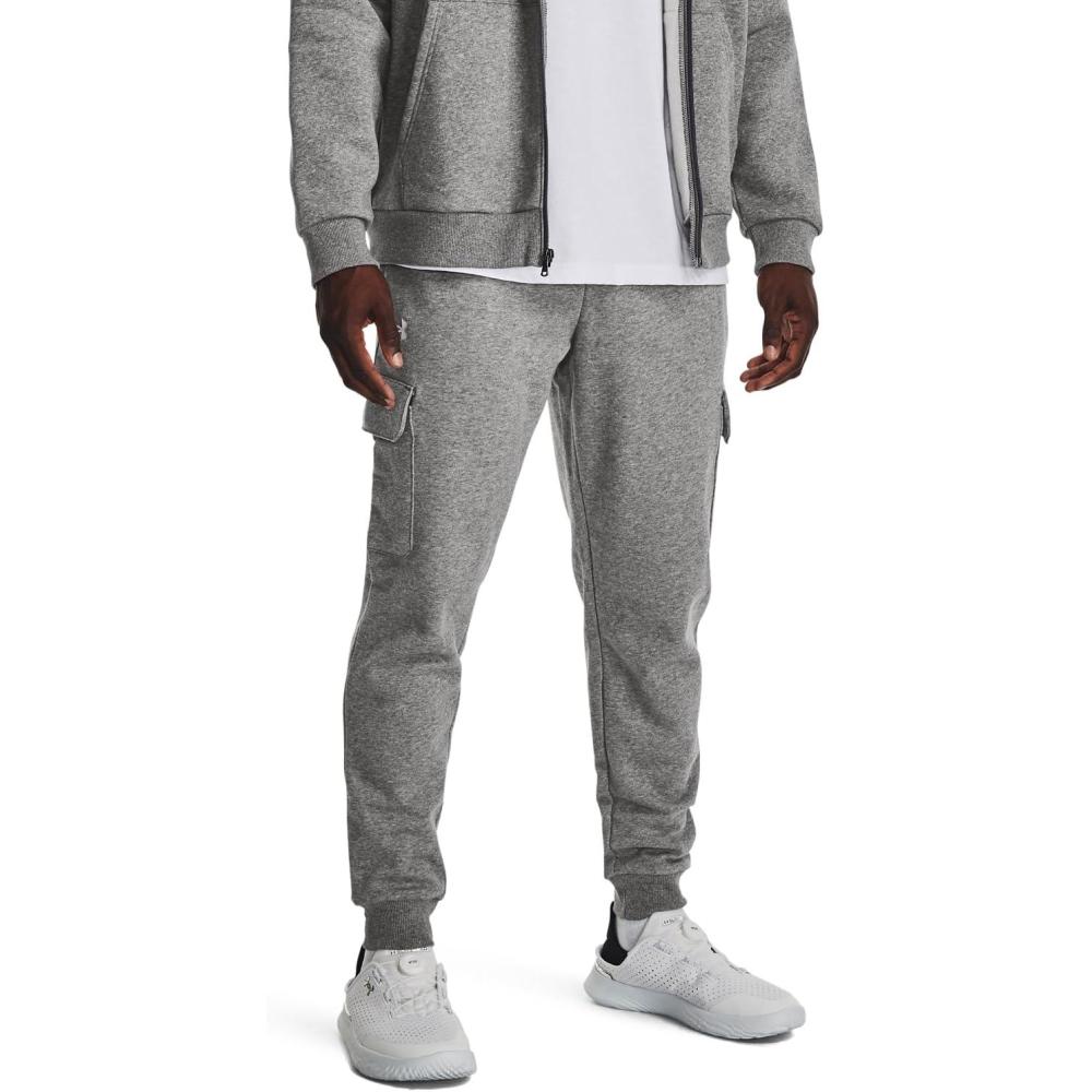 imageUnder Armour Mens Rival Fleece Cargo Jogger026 Castlerock Light Heather   White