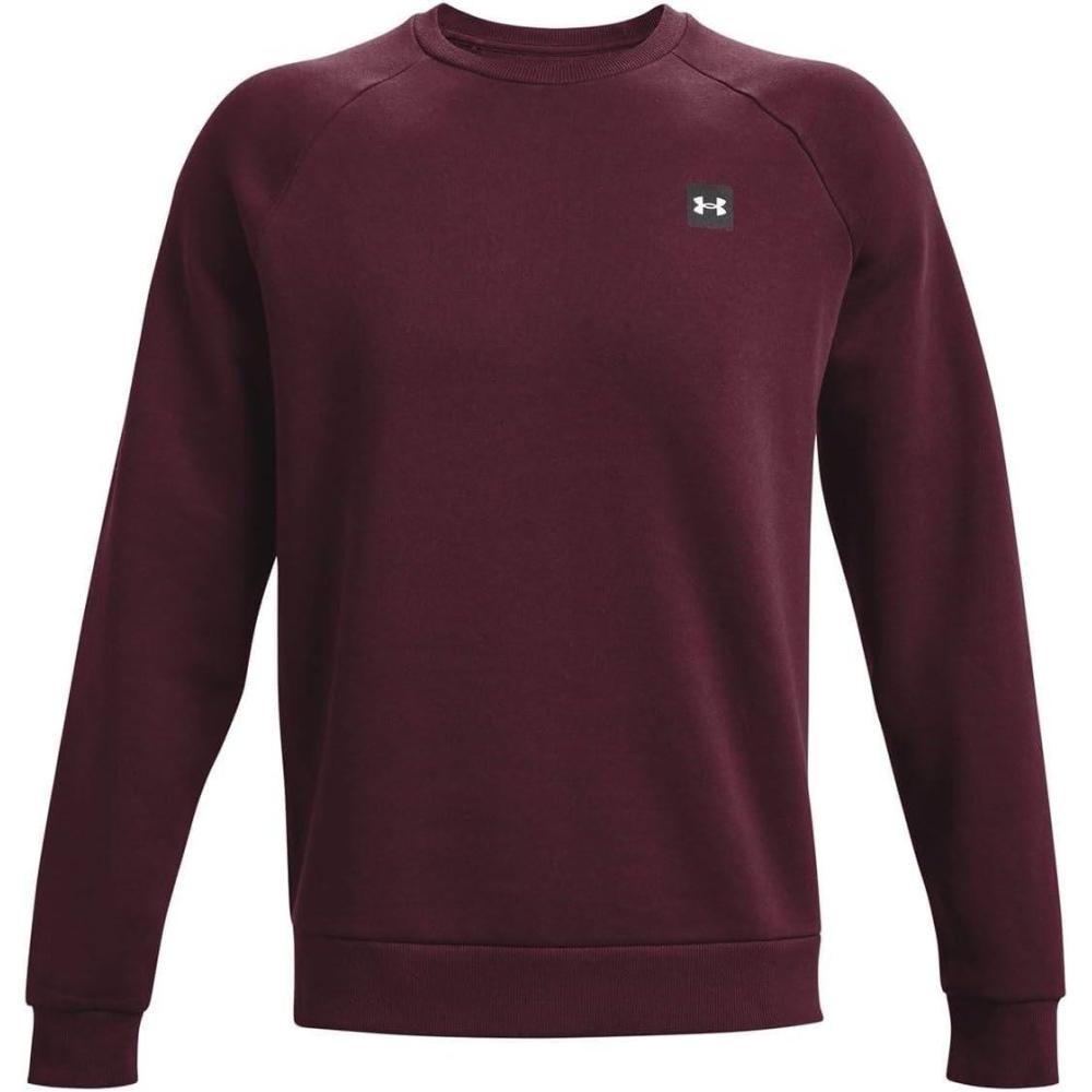 imageUnder Armour Mens Rival Fleece CrewDark Maroon 600Onyx White