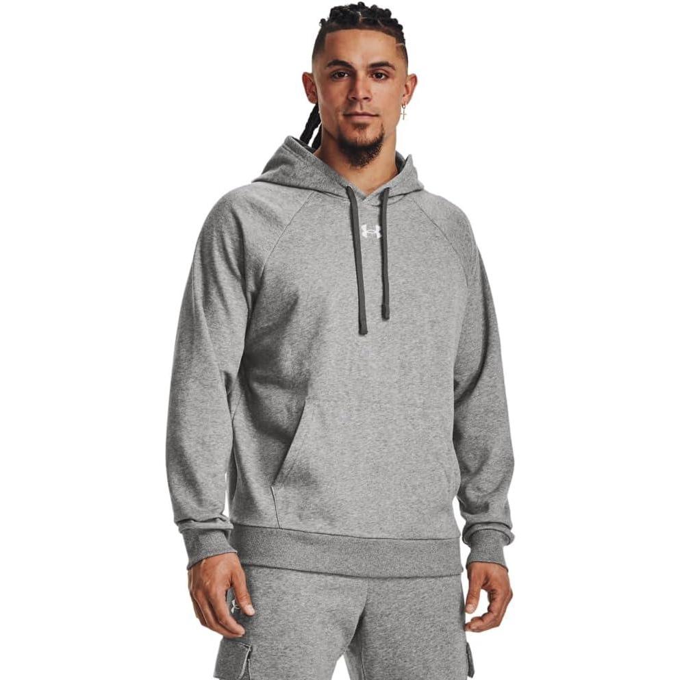 imageUnder Armour Mens Rival Fleece Hoodie025 Castlerock Light Heather   White