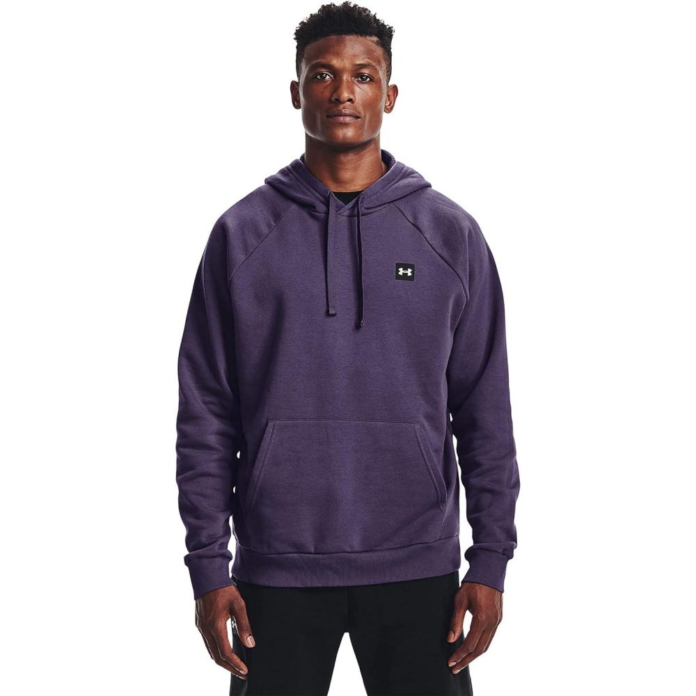 imageUnder Armour Mens Rival Fleece HoodieTwilight Purple 500Onyx White