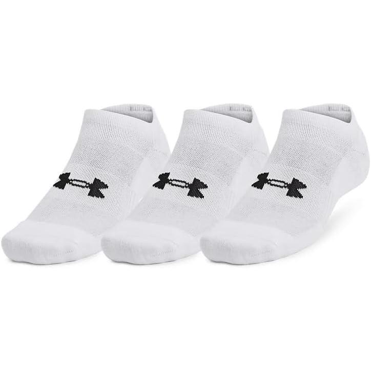 imageUnder Armour Unisex Adult Training Cotton No Show Socks 3Pack100 White  White  Black