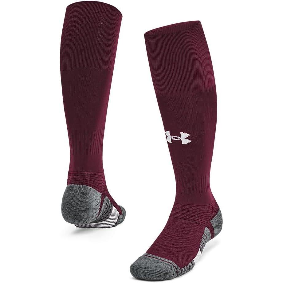 imageUnder Armour Unisex Magnetico Over the Calf Socks609 Maroon  Pitch Gray  White