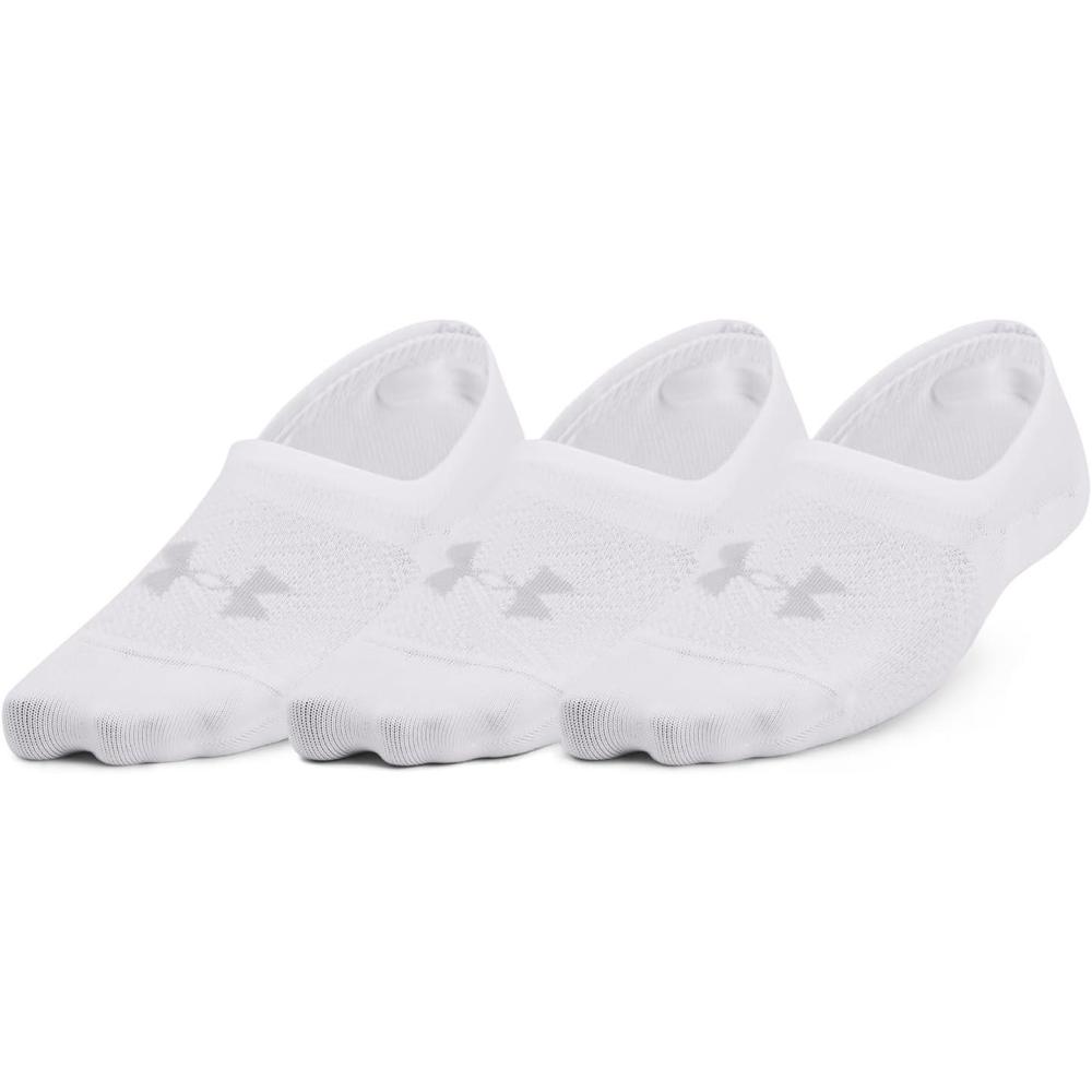 imageUnder Armour Womens Breathe Lite Ultra Low Socks 3Pack100 White  White  Mod Gray