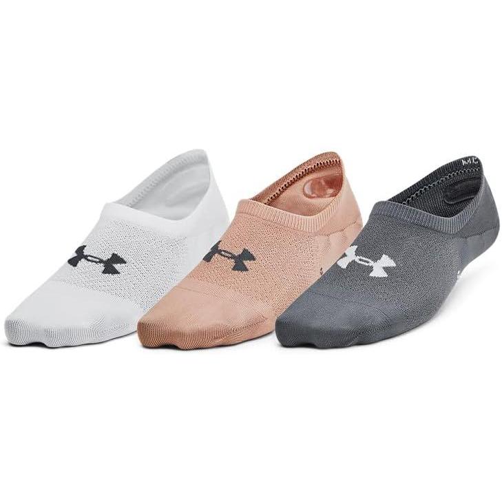 imageUnder Armour Womens Breathe Lite Ultra Low Socks 3Pack252 Blush Beige  White  Castlerock