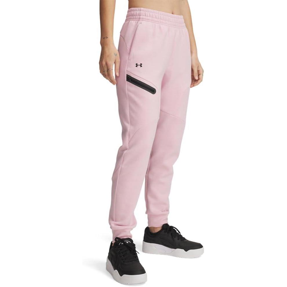 imageUnder Armour Womens Unstoppable Fleece Joggers647 Prime Pink   Black