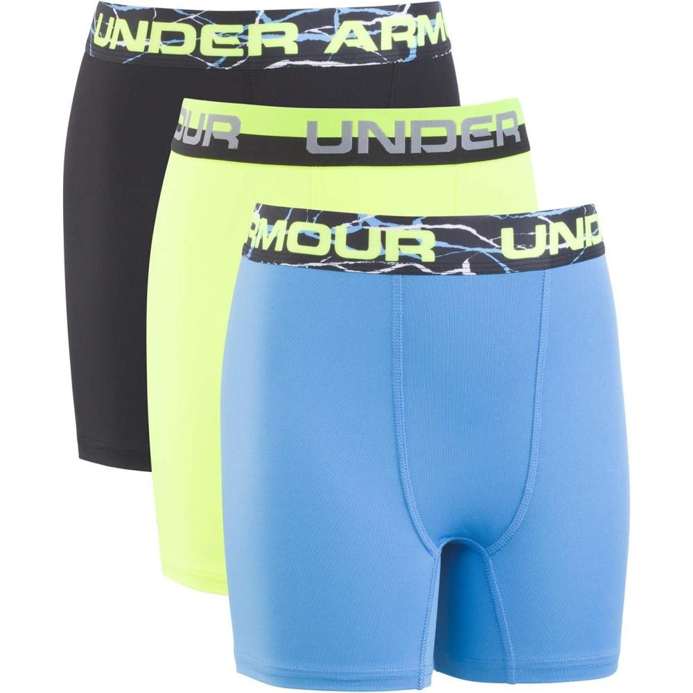 imageUnder Armour boys Performance Boxer Briefs Lightweight ampamp Smooth Stretch FitHivis Yellow