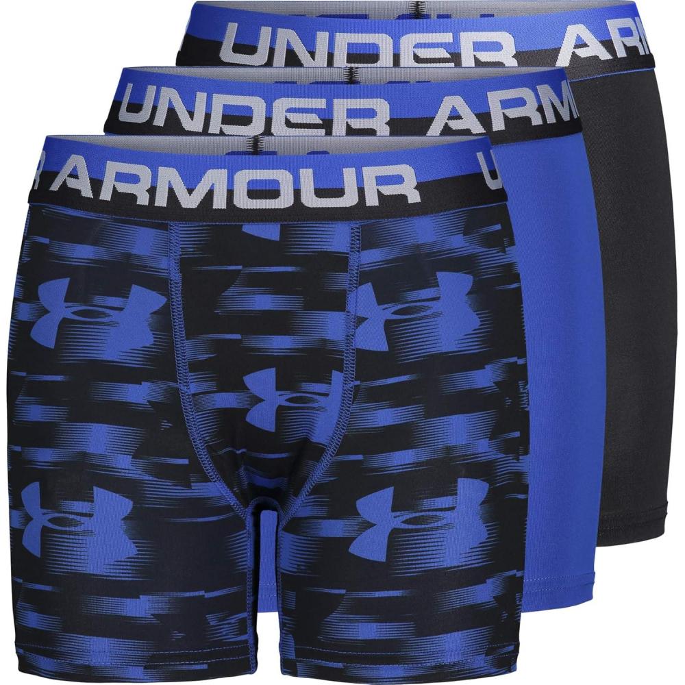 imageUnder Armour boys Performance Boxer Briefs Lightweight ampamp Smooth Stretch FitUltra Blue Print