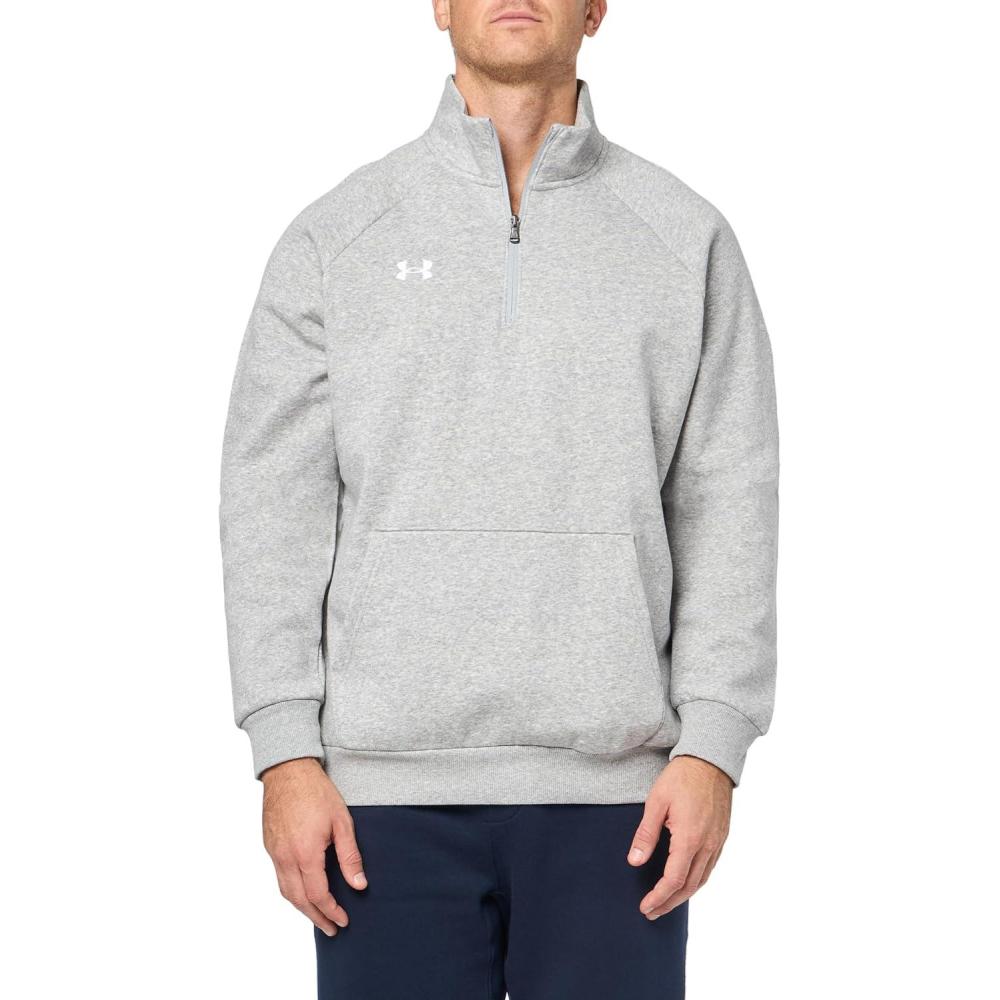 imageUnder Armour mens Rival Fleece Quarter Zip012 Mod Gray Light Heather   White