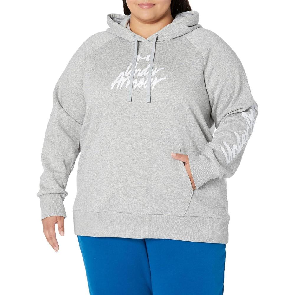 imageUnder Armour womens Rival Fleece Big Logo Hoodie011 Mod Gray   White