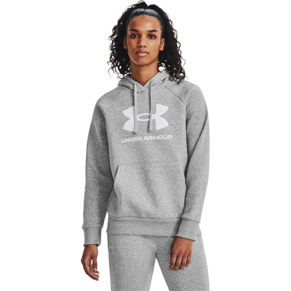 imageUnder Armour womens Rival Fleece Big Logo Hoodie012 Mod Gray Light Heather   White