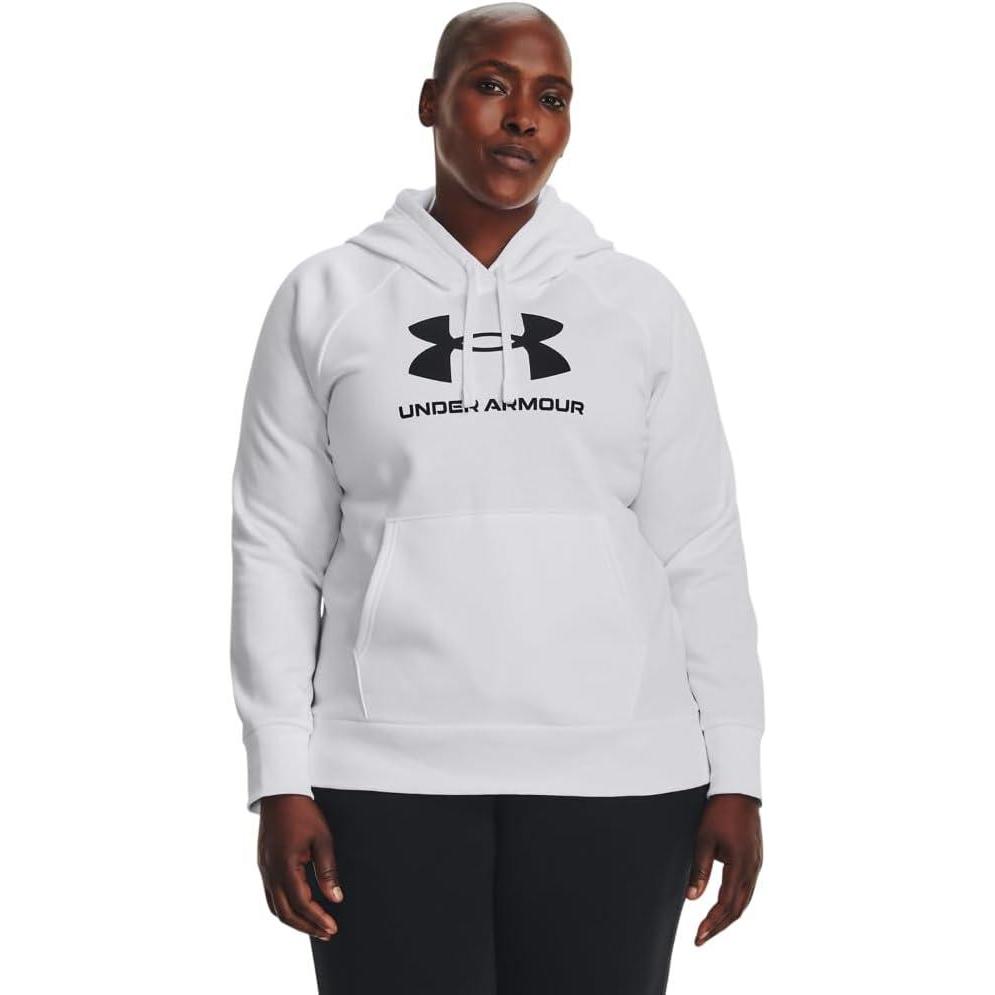 imageUnder Armour womens Rival Fleece Big Logo Hoodie100 White   Black