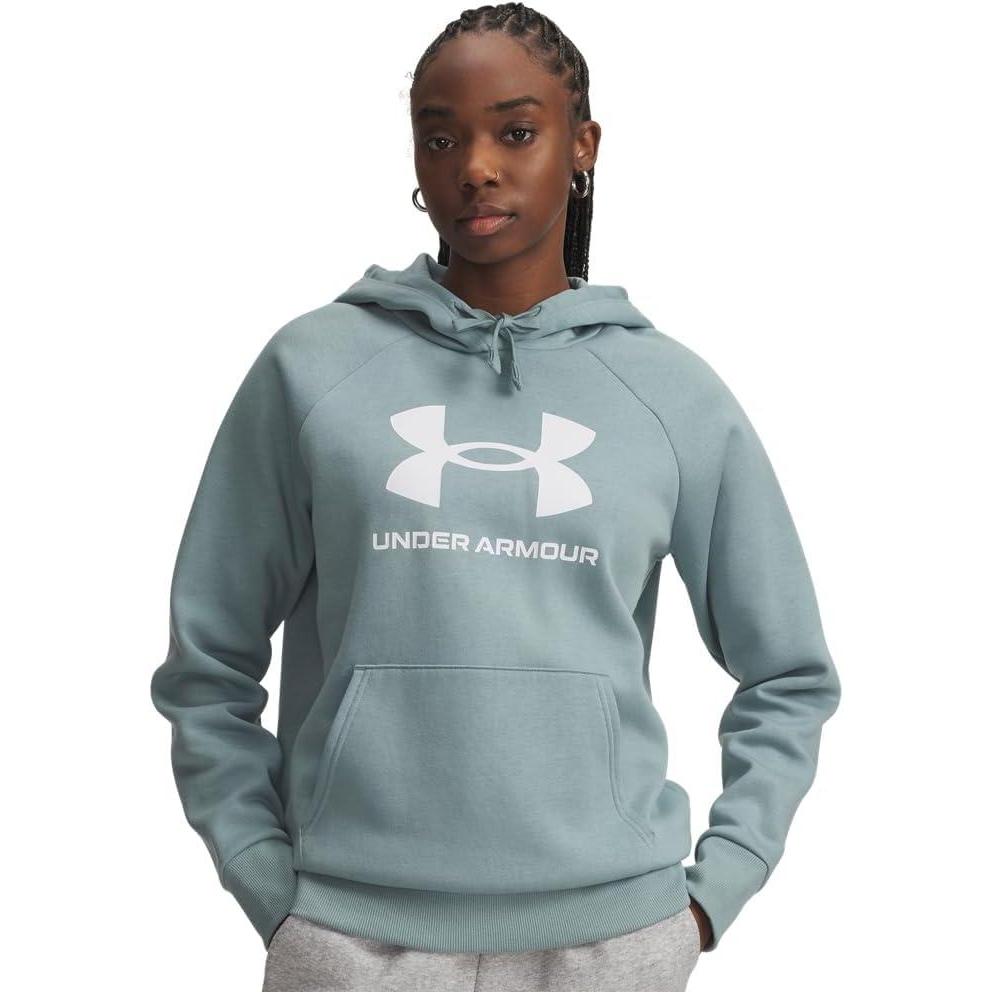 imageUnder Armour womens Rival Fleece Big Logo Hoodie323 Serpentine   White