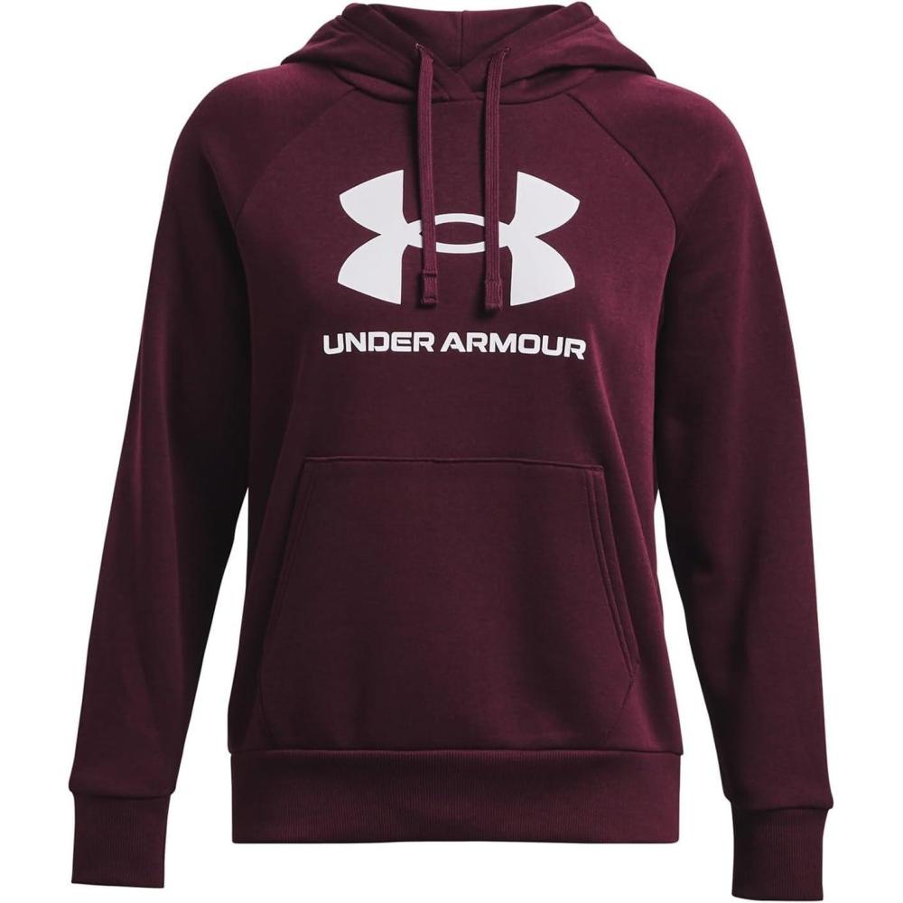 imageUnder Armour womens Rival Fleece Big Logo Hoodie600 Dark Maroon   White