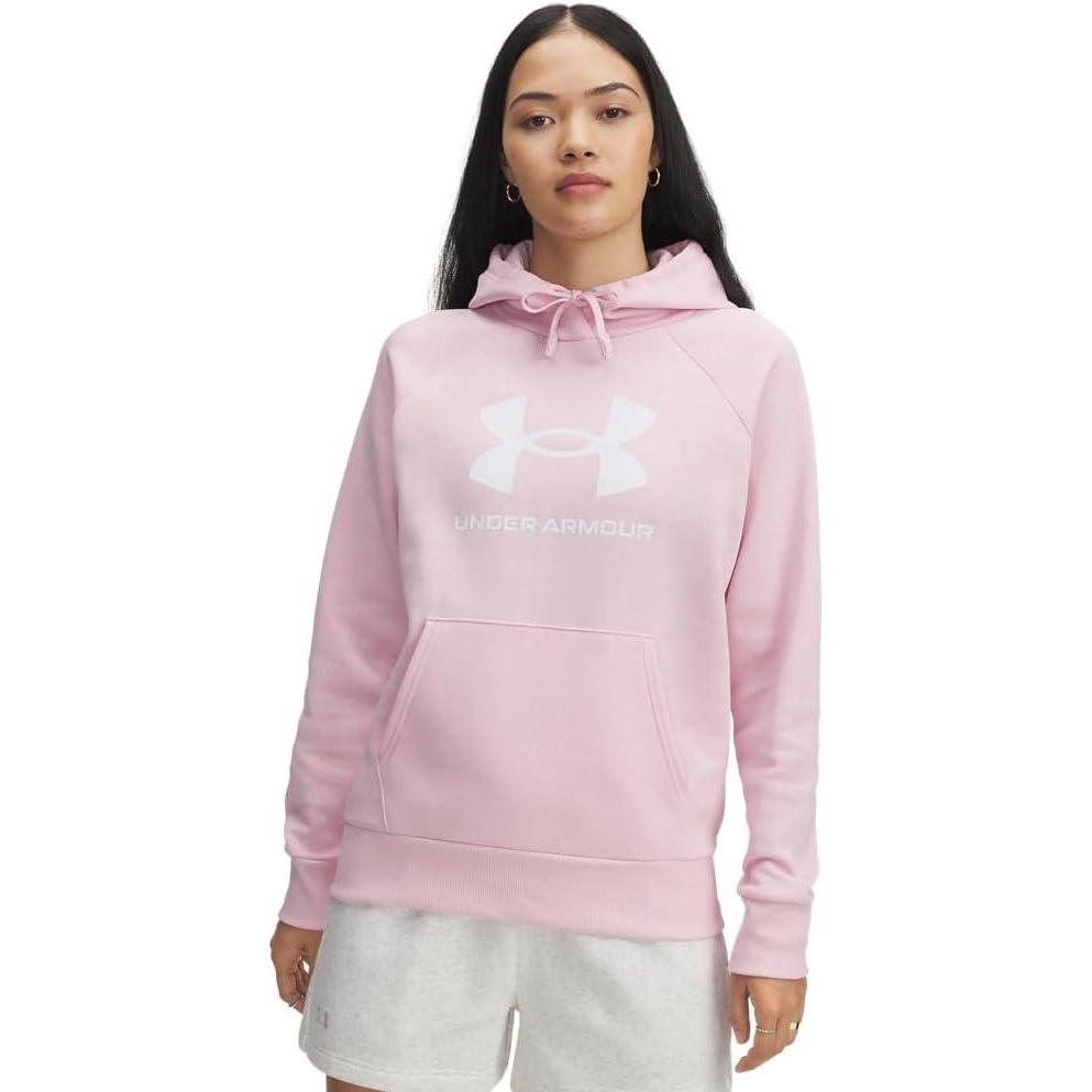 imageUnder Armour womens Rival Fleece Big Logo Hoodie647 Prime Pink   White