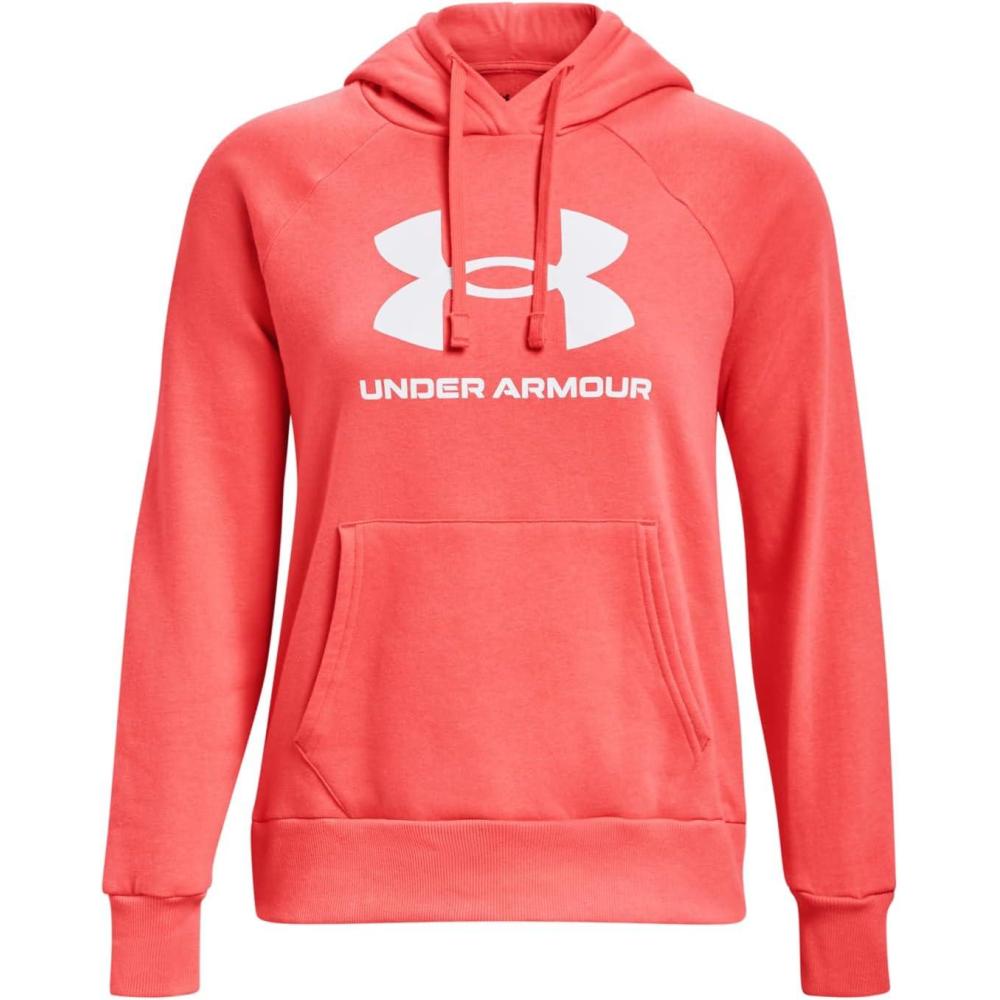 imageUnder Armour womens Rival Fleece Big Logo Hoodie690 Venom Red   White
