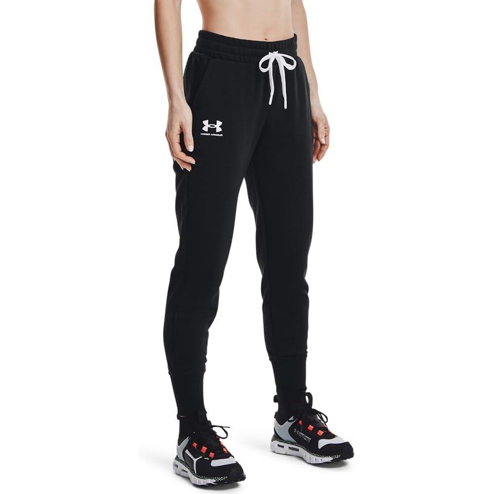 imageUnder Armour womens Rival Fleece Joggers001 Black   White