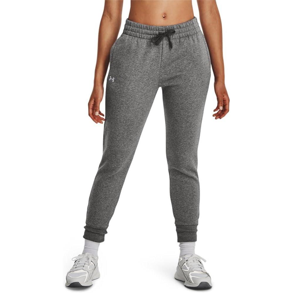 imageUnder Armour womens Rival Fleece Joggers025 Castlerock Light Heather   White