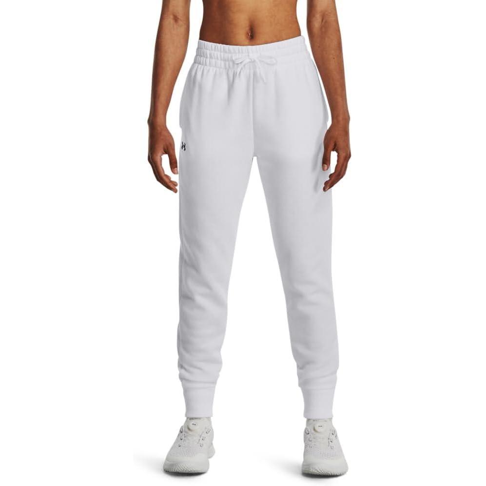 imageUnder Armour womens Rival Fleece Joggers100 White   Black