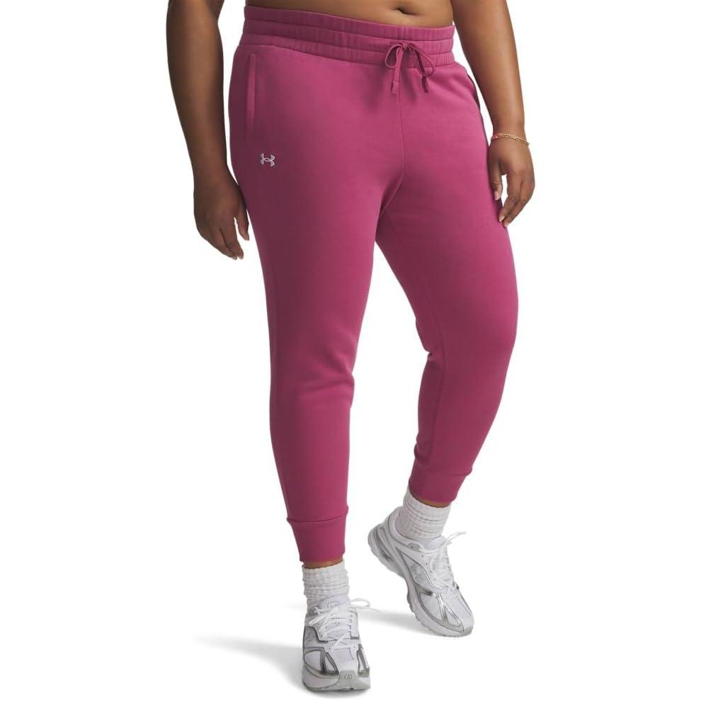 imageUnder Armour womens Rival Fleece Joggers659 Fuchsia Dusk   White