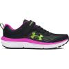 imageUnder Armour Girls Pre School Assert 10 Alternate Closure Sneaker002 BlackVivid MagentaMorph Green