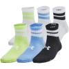imageUnder Armour Kids Youth Essential Quarter Socks 6Pack465 Horizon Blue  Morph Green  White