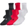 imageUnder Armour Kids Youth Essential Quarter Socks 6Pack600 Red  Red  Black
