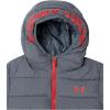 imageUnder Armour boys Pronto Colorblock Puffer Jacket Midweight Zip Up Closure Repels WaterPitch Gray Colorblock