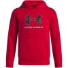 imageUnder Armour Boys Rival Fleece Big Logo Print Fill Hoodie600 Red   Black