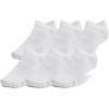 imageUnder Armour Kids Essential 20 Lightweight No Show Socks 6Pack100 White  White  Halo Gray