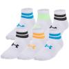imageUnder Armour Kids Youth Essential Quarter Socks 6Pack103 White  White  Electric Blue