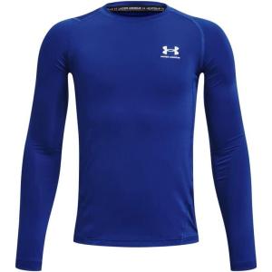 imageUnder Armour Boys HeatGear Armour LongSleeve TShirt400 Royal   White