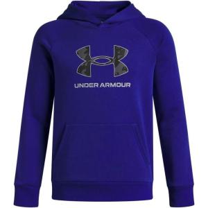imageUnder Armour Boys Rival Fleece Big Logo Print Fill Hoodie400 Royal   Black