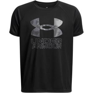 imageUnder Armour Boys Tech Hybrid Printed Fill ShortSleeve TShirt006 Black   Mod Gray