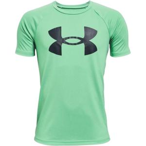 imageUnder Armour Boys Tech Hybrid Printed Fill ShortSleeve TShirtMatcha Green 342Pitch Gray