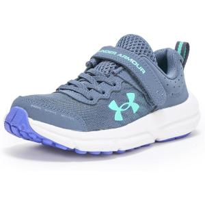 imageUnder Armour Girls Pre School Assert 10 Alternate Closure Sneaker044 Downpour GrayVirtual VioletComet Green