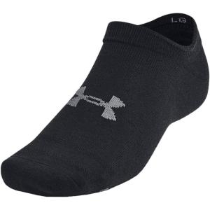 imageUnder Armour Kids Essential 20 Lightweight No Show Socks 6Pack001 Black  Black  Castlerock