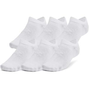 imageUnder Armour Kids Essential 20 Lightweight No Show Socks 6Pack100 White  White  Halo Gray