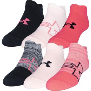 imageUnder Armour Kids Essential 20 Lightweight No Show Socks 6PackCeriseBeta Tint Assorted