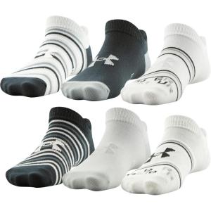 imageUnder Armour Kids Essential 20 Lightweight No Show Socks 6PackHalo GrayWhite Assorted