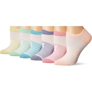 imageUnder Armour Kids Essential 20 Lightweight No Show Socks 6PackLipstick Pink Assorted