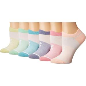 imageUnder Armour Kids Essential 20 Lightweight No Show Socks 6PackLipstick1332984691Green