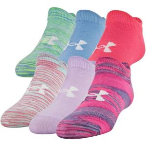 imageUnder Armour Kids Essential 20 Lightweight No Show Socks 6PackMojo Pink Assorted