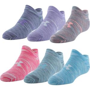 imageUnder Armour Kids Essential 20 Lightweight No Show Socks 6PackOpal BlueWhiteWhite