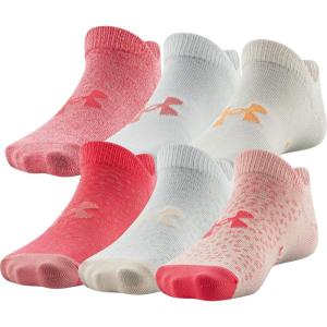 imageUnder Armour Kids Essential 20 Lightweight No Show Socks 6PackOrange Dream Assorted