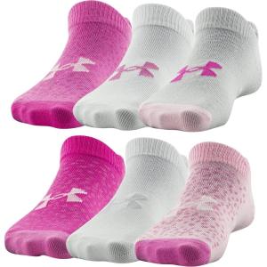 imageUnder Armour Kids Essential 20 Lightweight No Show Socks 6PackPink Sugar Assorted