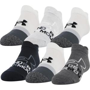 imageUnder Armour Kids Essential 20 Lightweight No Show Socks 6PackPitch Gray Assorted