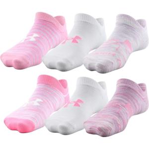 imageUnder Armour Kids Essential 20 Lightweight No Show Socks 6PackPrime PinkWhite Assorted