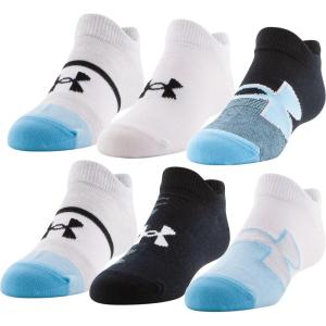 imageUnder Armour Kids Essential 20 Lightweight No Show Socks 6PackWhiteBlackHalo Gray